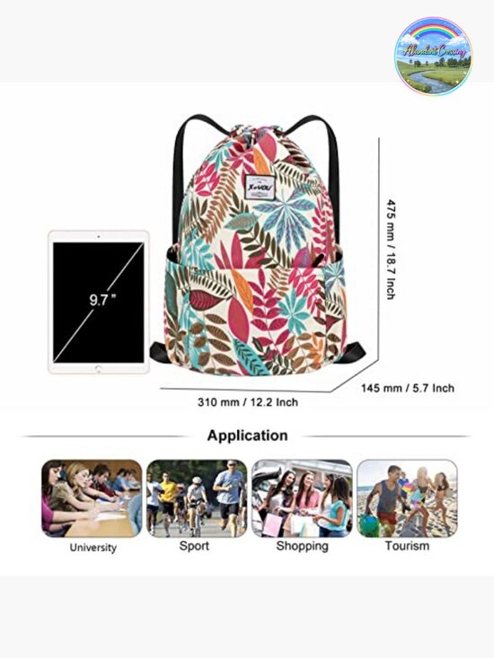 Drawstring Sports Backpack Lightweight Gym Yoga Sackpack Shoulder Rucksack main image 7